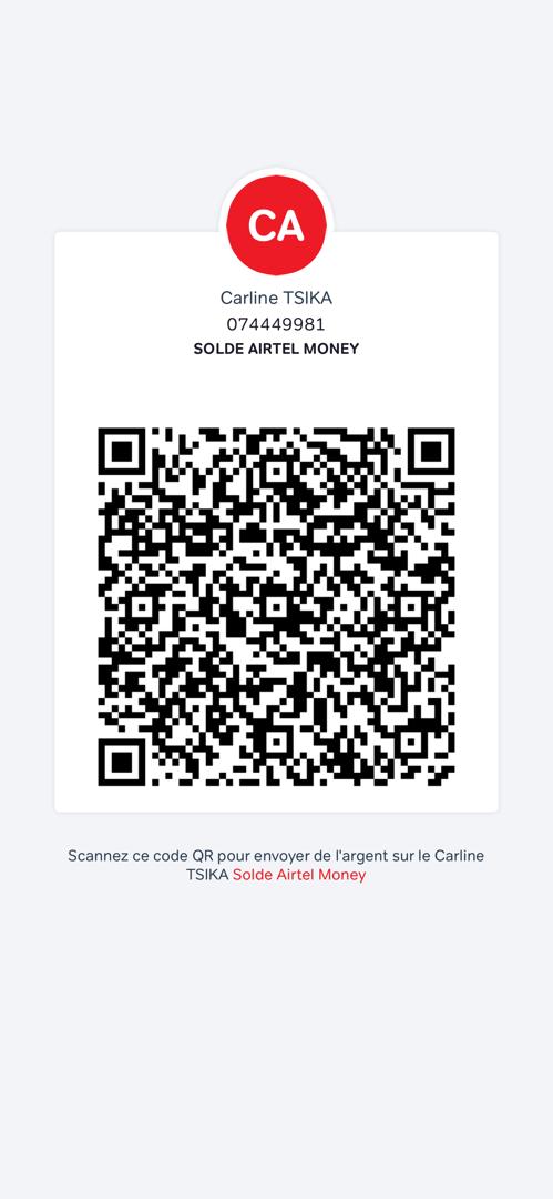 QR code Airtel Money officiel de Carline Tsika
